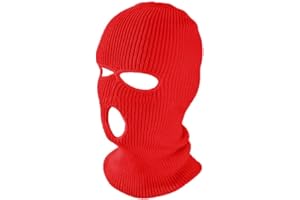 TOPTIE Passamontagna a 3 fori, doppia maglia, maschera da sci, antivento, traspirante, copertura integrale per uomini e donne