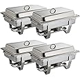 Olympia Milan 9 Litres Chafing Stainless Steel Set with Heat Insulating Lid - Twin Burners, Carry Handles - 4pc (635 x 317.5 x 102 mm)