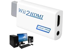 SEEFEY Adaptateur HD1 Wii,Adaptateur avec Sortie Vidéo Audio,3.5 mm Prise,Sortie HD 720p ou 1080p,pour Tous Modes D'Affichage Wii
