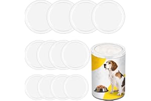 Caianwin 12 stycken burklock för djurfoder, 3 olika storlekar (200 g/500 g/800 g) PE transparent plastlock, återanvändbara ko