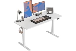 ‎CUBICUBI CubiCubi Schreibtisch Höhenverstellbar Elektrisch, 152 x 60 cm Stehpult T-Beine aus Stahl mit Funktions-Memory-Steuerung, Anti-kollisions System, Weiß Rahmen/Weiß Tischplatte