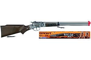 PETERKIN | Classic Gonher 8 Shot Rifle Gun Toy | Diecast metal pretend cowboy rifle with western detailing and wood effect plastic butt | Roleplay Toys | Fancy Dress Accessories | Ages 3+