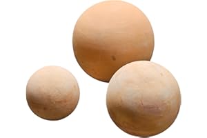 TERAMICO Set di 3 Palle Decorative da Giardino in Terracotta, 10 cm, 15 cm e 20 cm, Resistenti al Gelo