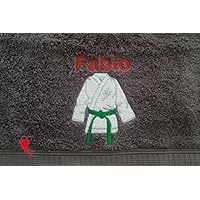 Karate Handtuch bestickt mit Motiv und Name Karatehandtuch Karateanzug