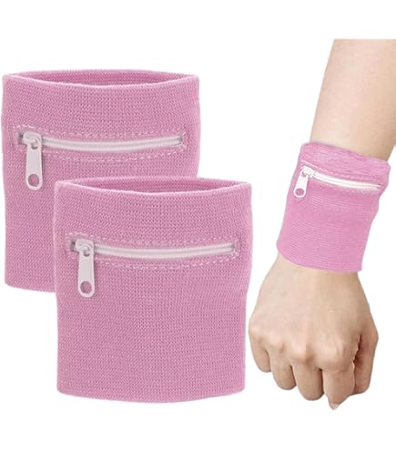 GIDWRIY 4er Set Sport-Armbänder Mit Reißverschluss - Praktische Handgelenktasche Für Fitness & Outdoor