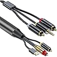 MAKINGTEC AV300 Digital to Analog Audio Conversion Cable, Digital SPDIF/Optical & Coaxial to Analog L/R RCA & 3.5mm AUX Stereo Audio Cable for Xbox/for PS4/ for PS5/ TV/Home Stereo (3M)