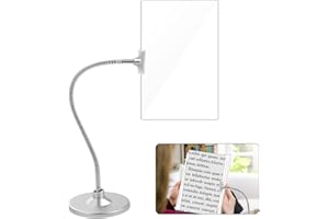 NZQXJXZ Lupa 4X Lupe mit Ständer, 10"x6" Flexible Schwanenhalslupe, Große Seite leselupe zum Lesen kleiner Drucke für Senioren mit schlechtem Sehvermögen mit alternden Augen, Sliver