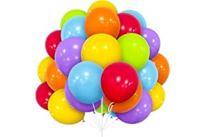 YOYOIN Ballons Colorés, Paquet de 30 Ballons Couleurs Mat en Latex 12 Pouces 30,5 cm Ballon Arc-en-Ciel avec Ruban pour Femmes Garçons Fête d'anniversaire de Filles Mariage Baptême Baby Shower Décorations