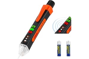 Penriter Cercafase Senza Contatto, Penna Rilevatore di Tensione 12-1000V/48-1000V Sensibilità Regolabile, Tester di Tensione di CA con Allarme Cicalino e Torcia per Cavi Test Filo Fase/Neutro