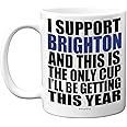 Funny Fathers Day Mug Football Gift for Brighton Fans - Footy Only Cup - Joke Birthday Mugs Present Gifts for Son Dad Brother Uncle Colleague Friend, 11oz Ceramic Dishwasher Safe Coffee Tea Cup