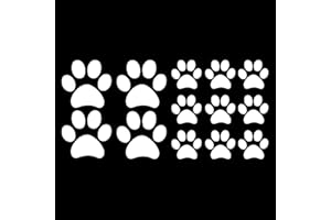 GESAR ART IN PROGRESS Gesar 13 Zampette Adesive per Auto - Adesivi per caschi - Adesivi per Moto - Adesivo per Bicicletta - Confezione da 4 pezzi 5 x 5 cm e 9 pezzi 3 x 3 cm (Bianco)