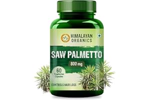 HIMALAYAN ORGANICS Sägepalmenextrakt 800 mg Ergänzung für das Haarwachstum | Unterstützen Sie die Gesundheit der Prostata und die Harnfunktion | Gut für Herren und Damen – 60 vegetarische Kapseln