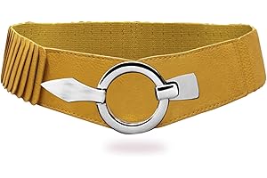 Gloop Damen Taillengürtel Elastischer gürtel 6cm breiter Hüftgürtel silberner Ring