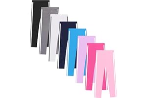 L&K-II 3 lub 4-pak dziewczęcych legginsów z paskami bocznymi dla dzieci, spodnie sportowe, legginsy fitness, bawełna wieloskładnikowa, 2701 kombi