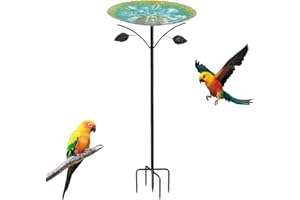 HIQE-FL Karmnik dla ptaków, poidło dla ptaków 84 cm, wanna dla ptaków, na zewnątrz, dekoracja ogrodu, metalowa wanna dla ptaków, do ogrodu, na balkon, do łazienki