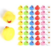 Audasi 24 Pièces Canard en Plastique, Bain Canard Flotteur Jouets De Bain Canard En Caoutchouc Jouet pour le Bain pour Garçons Filles Cadeaux Fête d'anniversaire Fête