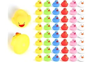 SULOLI 50PCS Mini Rubber Ducks Bath Toy Paddling Pool Game Summer Water Fun Toys for Kids