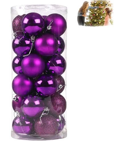42 Stück Kleine Weihnachtskugeln Lila 6 Verschiede Produktbild-Vorschau 4