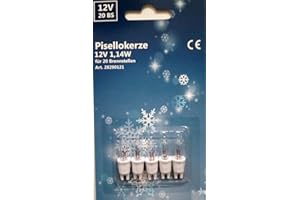 Kunsthandwerkstube 5 Stück Ersatzlämpchen für Minikette Pisello-Kerzen 12 Volt