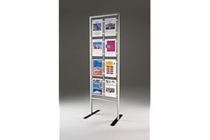 TECNOSTYL Espositore Porta Avvisi Autoportante Menpa – Struttura in Alluminio Anodizzato, Mono/Bifacciale, Facile Sostituzione Messaggi – Ideale per Uffici, Punti Vendita, Hotel e Centri Congressi