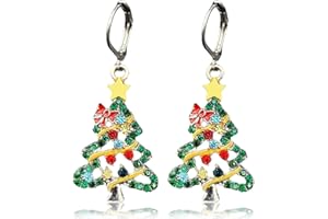 KELTRA Christmas Tree Earrings,Christmas Earrings for Women UK,Novelty Drop Dangle Earings Studs,Colourful Jewellery Tree Bow Earing Xmas Earring Accessories for Kids Girls Cheistmas Festive Party Gifts