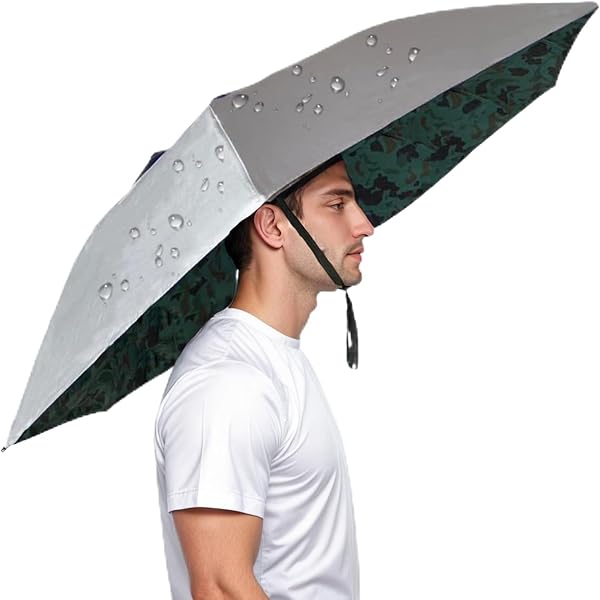 Ombrello Da Testa Camouflage GALPADA - Diametro 77 Cm, Protezione UV, Per Pesca, Escursionismo, Unisex