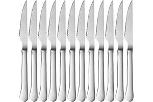 Menax - Coltello Carne - Coltelli da Bistecca - Coltelli Acciaio Inox - Coltello da Bistecca in Acciaio Inox - Coltelli da Tavola - Set di 12