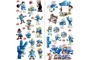 INFANS The Smurfs Wall Stickers Kids Bedroom Boys Girls Wall Art Mural Wallpaper Size Large