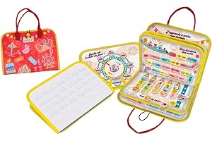 J.A.D.E - Pochette d'Activités sur Le Theme de la Fête Foraine - Montessori - 141524 - Jeu Educatif - Rouge - Tissus - Voyage - Sensoriel - Jeu pour Enfant -Design Français - À Partir de 3 Ans