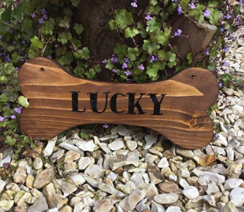 Dreamy Homes Personalised dog bone shape sign kennels suitable for outdoor and outdoor use bog bed, bowls