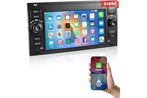 ESSGOO 2+64G Wireless Autoradio Android 14 Car Radio mit Carplay und Android Auto Für Ford Fiesta Galaxy Transit Connect MK7 Focus Fusion Kuga S/C-Max, 7 Zoll Touchscreen mit Bluetooth FM USB GPS
