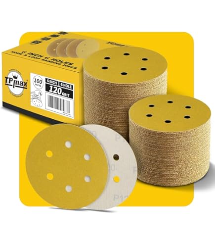 Sruhrak 100 stuks 150mm schuurpapier zonder gat klittenband voor excentrische schuurmachine, 10x 40/60/80/120/180/240/320/400/600/800 gemengde korrel