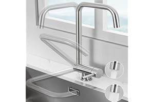 Sofetiy Rubinetto Lavello Cucina Abbattibile, Rubinetto Cucina con 2 Modalità Acqua, Rubinetto Pieghevole Lavello Cucina, Rubinetto Sottofinestra, 360°Miscelatore Cucina, Rubinetti Cucina Acciaio Inox