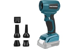 PANTHEM Mini soplador de hojas con batería compatible con Bosch 18V, 30 m/s, 130000 rpm. Motor sin escobillas, 5 boquillas incluidas, ligero y portátil para terraza, césped, limpieza de automóviles y camping
