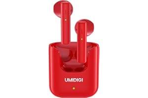 UMIDIGI Écouteurs Bluetooth5.1 sans Fil Stéréo, AirBuds U Oreillettes Intra-Auriculaires,Toucher Intelligent, Autonomie de Lecture de 24 Heures,Appairage Automatique,Micro Intégré