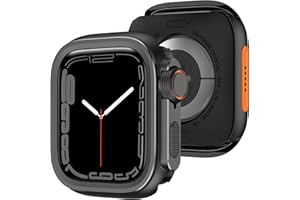 Amizee 2 en 1 Coque Compatible avec Apple Watch SE 3/2/1 Série 6/5/4 44mm, Dur Métal Matérie Protection Complète Robuste Anti-Rayures Coque pour iWatch 44mm, Noir