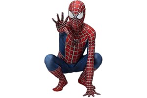 ZXDFG Spiderman Kostume Kinder Fasching Spiderman Kostüm Jungen Homecoming Anzug 3d Print Mit Maske Halloween Karneval Superhelden Cosplay Echte Spiderman Kostüm Mädchen Rot far from Home