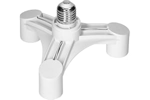 Miratic Adattatore di Sorgente Luminosa E27 Sdoppiatore Finitura Bianca Splitter Ampio Uso Portalampada 230V 50Hz (3 x Largo)
