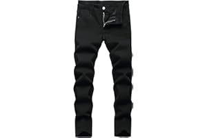 SEAUR Jeans da ragazzo 6 a 16 anni, slim fit, skinny, pantaloni neri, elasticizzati, cargo, chino, lunghi, estivi, invernali, tempo libero