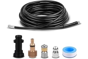 Fai Top 10M Rohrreinigungsschlauch,Düsen starr und rotierender Strahldüse,Hochdruckreiniger Rohrreinigungsset Abflussreiniger Schlauch für Karcher K2 K3 K4 K5 K6 K7 Serie und LAVOR