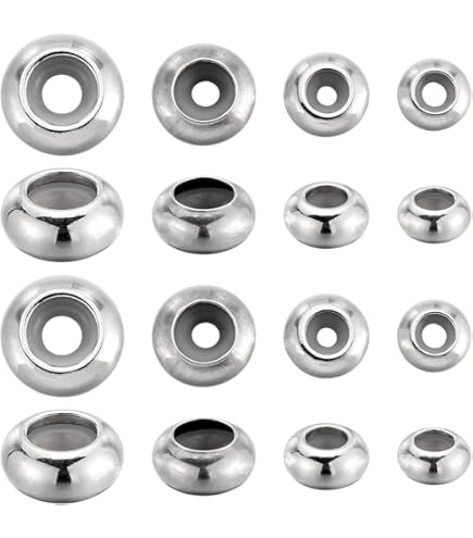 Arricraft 24 Pcs Perles Anneau En Acier Inoxydable, 4 Tailles