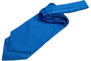 DQT Men Plain Satin Wedding Formal Casual Groom Best Man Classic Ascot Self Tied Cravat