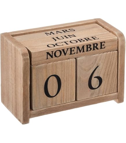 Calendario Da Tavolo In Legno TOPBATHY – Blocchi Numerati E Mensili Riutilizzabili, Decorativo Per Ufficio Casa E Studio, Regalo Pratico
