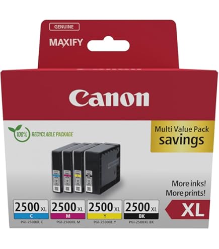 4-Pack 2500XL Compatible With Canon PGI-2500XL PGI 2500 Multipack Printer Cartridges (Blue, Red, Yellow, Black) For Canon Maxify MB5150 MB5050 MB5300 MB5350 MB5400 MB5450 MB5155 MB5455 IB4050 IB415yb0 - View #11