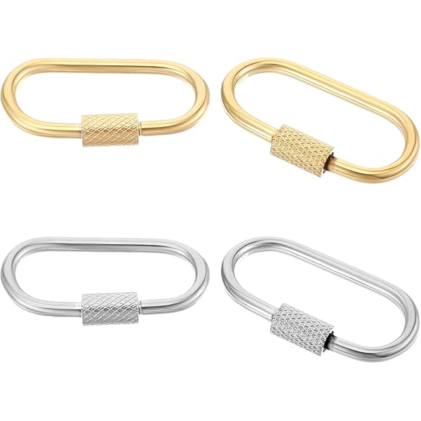 Oruola 4 Stuks Messing Sleutelring, Gouden Sleutelhanger, Schroef Slot Sleutelhanger Ketting, Eenvoudige Stijl Zware Autosleutel