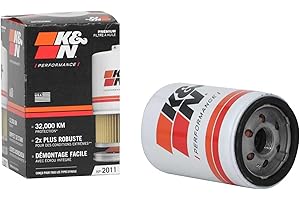K&N Oil Filter - Spin-On 76x121mm compatible with Chevrolet, Ford, GMC, Buick, Lincoln, (HP-2011), White