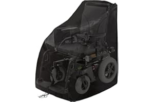WEESTAAMO Wasserdichte Rollstuhl-Abdeckung & Rollator-Schutzhülle aus 210D Oxford-Stoff | Universalpassform 115x65x90cm | Faltbar & Staubdicht mit Regen-und Windschutz | Für Innen/Außenbereich (Schwarz)