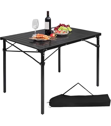 Tavolo Pieghevole Bianco 87x87 Cm - Per Catering, Feste, Campeggio, In HDPE E Acciaio - Foto 8