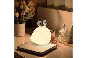 Kikuo Cute Slug Night Light, Soft Silicone Night Lamp, Kids Touch Control Lights, USB Rechargeable Night Light, Time-delayable Bedside lamp for Baby Kids Bedroom Nightlight Girls Boys Birthday Gifts