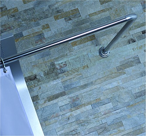 BC NON RUST CHROME ADJUSTABLE 4 WAY U L SHAPE CORNER SHOWER CURTAIN POLE RAIL by Blue Canyon